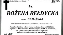 Zmarła Bożena Bełdycka. Żyła 62 lata.