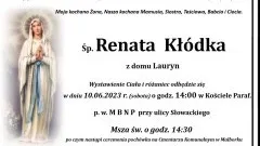 Zmarła Renata Kłódka. Żyła 68 lat.