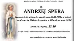 Zmarł Andrzej Spera. Miał 67 lat.
