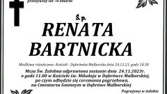 Odeszła Renata Bartnicka. Miała 70 lat.