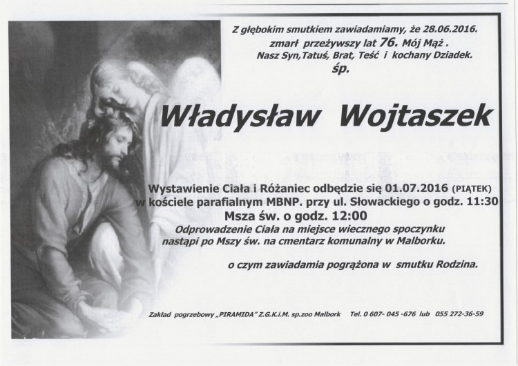 Zmarł Władysław Wojtaszek. Żył 76 lat.