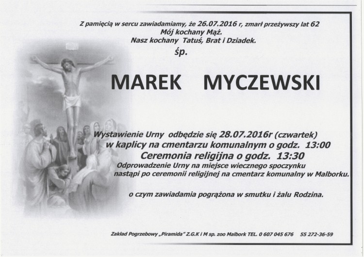 Zmarł Marek Myczewski. Żył 62 lata
