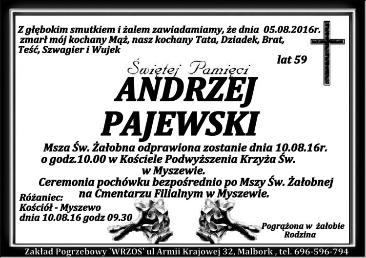 Zmarł Andrzej Pajewski. Żył 59 lat