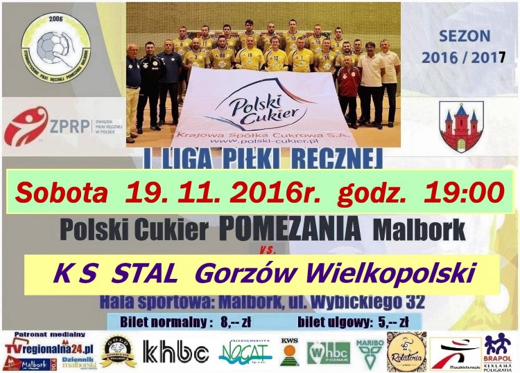 Mecz Polski Cukier POMEZANIA Malbork – KS STAL Gorzów Wielkopolski już w sobotę – 19.11.2016