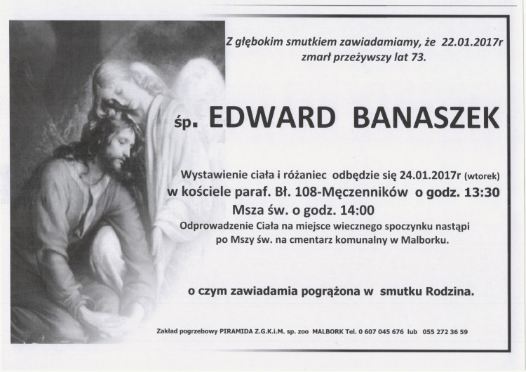 Zmarł Edward Banaszek. Żył 73 lata.