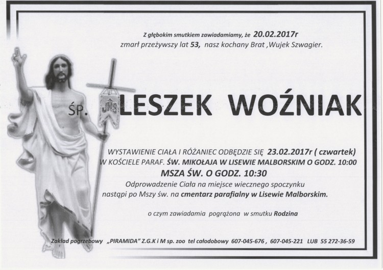 Zmarł Leszek Woźniak. Żył 53 lata.