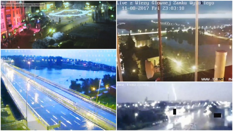 Potężna burza przeszła nad Malborkiem. Zobacz nagranie z kamer pogodowych Telewizji Malbork 11/12-08.2017