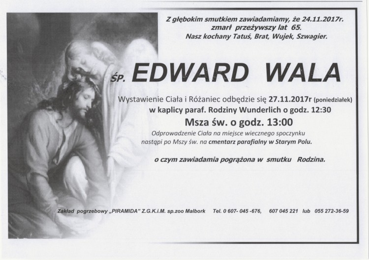 Zmarł Edward Wala. Żył 65 lat.