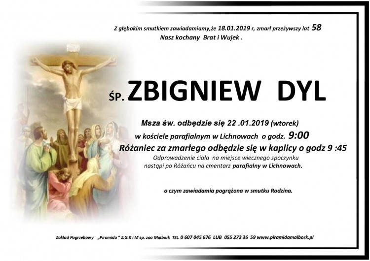 Zmarł Zbigniew Dyl. Żył 58 lat.