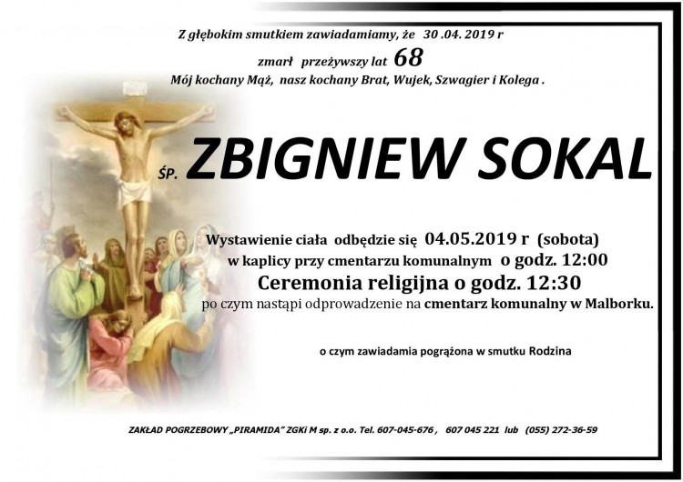 Zmarł Zbigniew Sokal. Żył 68 lat