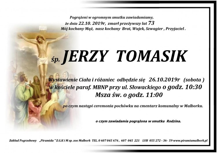 Zmarł Jerzy Tomasik. Żył 73 lata