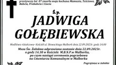 Zmarła Jadwiga Gołębiewska. Żyła 87 lat.