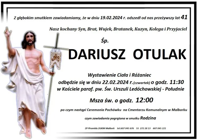 Zmarł Dariusz Otulak. Miał 41 lat.