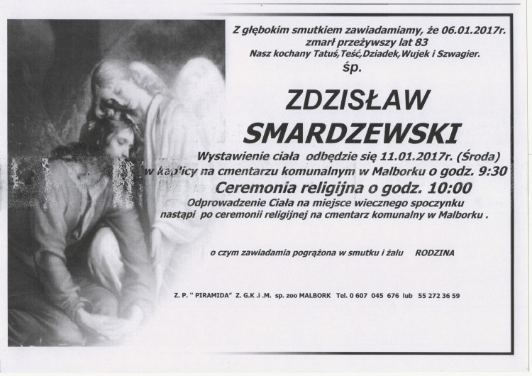 Zmarł Zdzisław Smardzewski. Żył 83 lata.