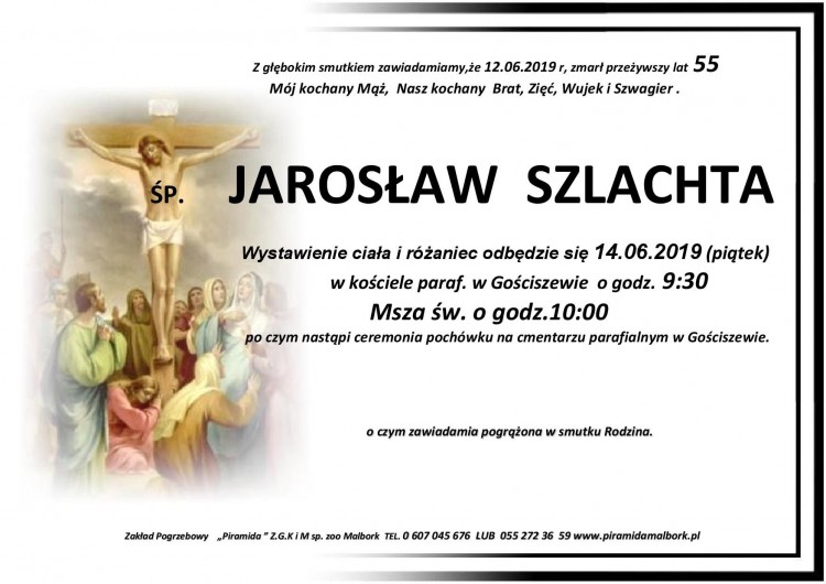 Zmarł Jarosław Szlachta. Żył 55 lat.