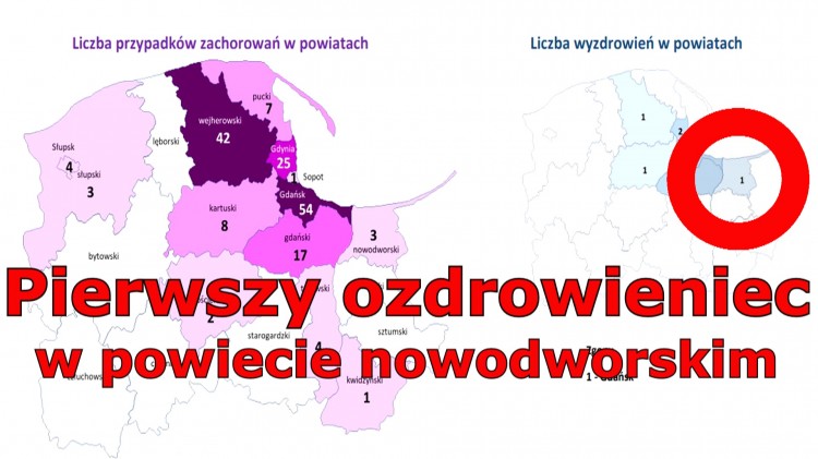 W Nowym Dworze Gdańskim wyzdrowiała osoba zarażona koronawirusem. 
