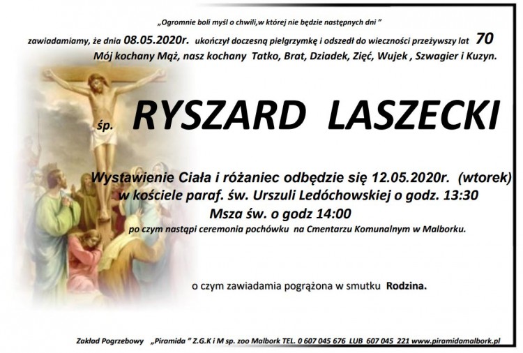 Zmarł Ryszard Laszecki. Żył 70 lat.