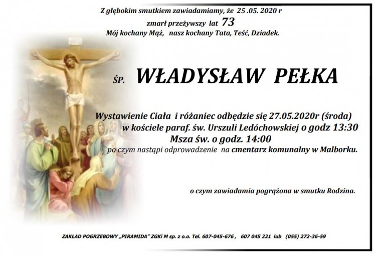 Zmarł Władysław Pełka. Żył 73 lata.