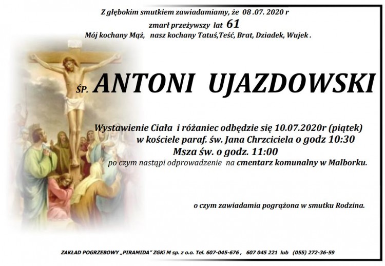 Zmarł Antoni Ujazdowski. Żył 61 lat.