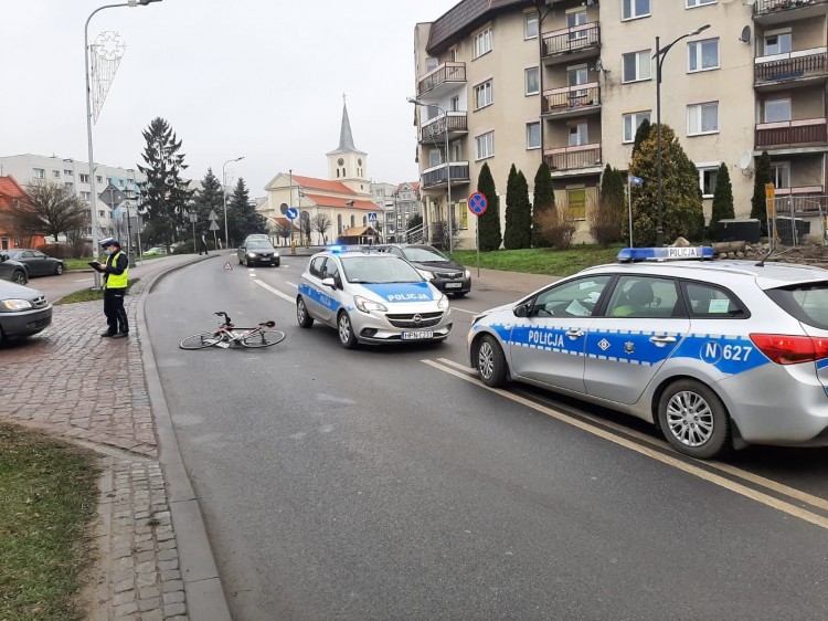 DK55. Potrącony w Sztumie rowerzysta trafił do szpitala.